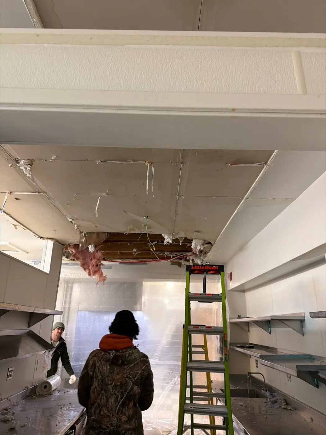Certified restoration crew at work on Bargersville residence